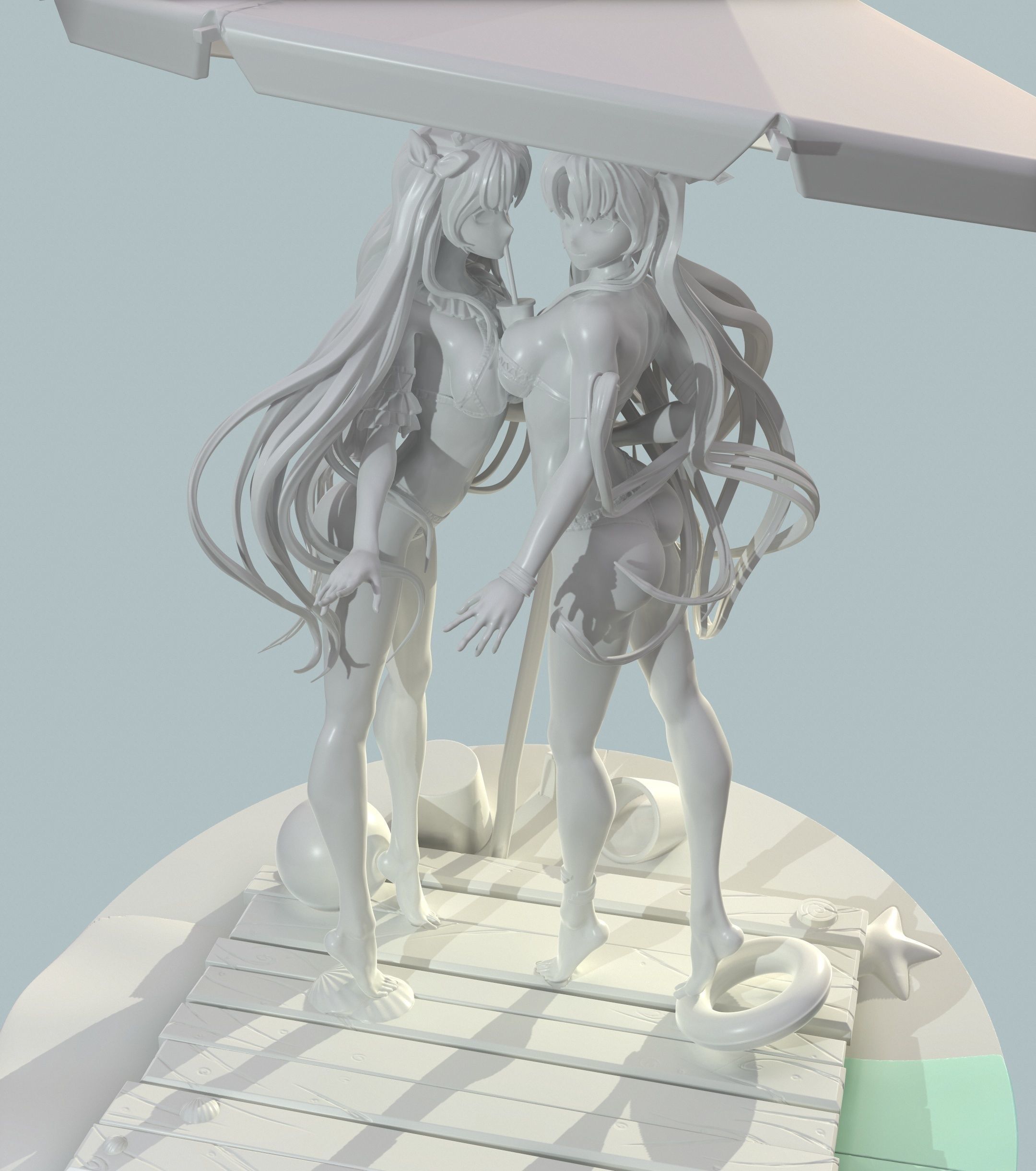 Ishtar And Ereshkigal Beach Day 3D print model_2