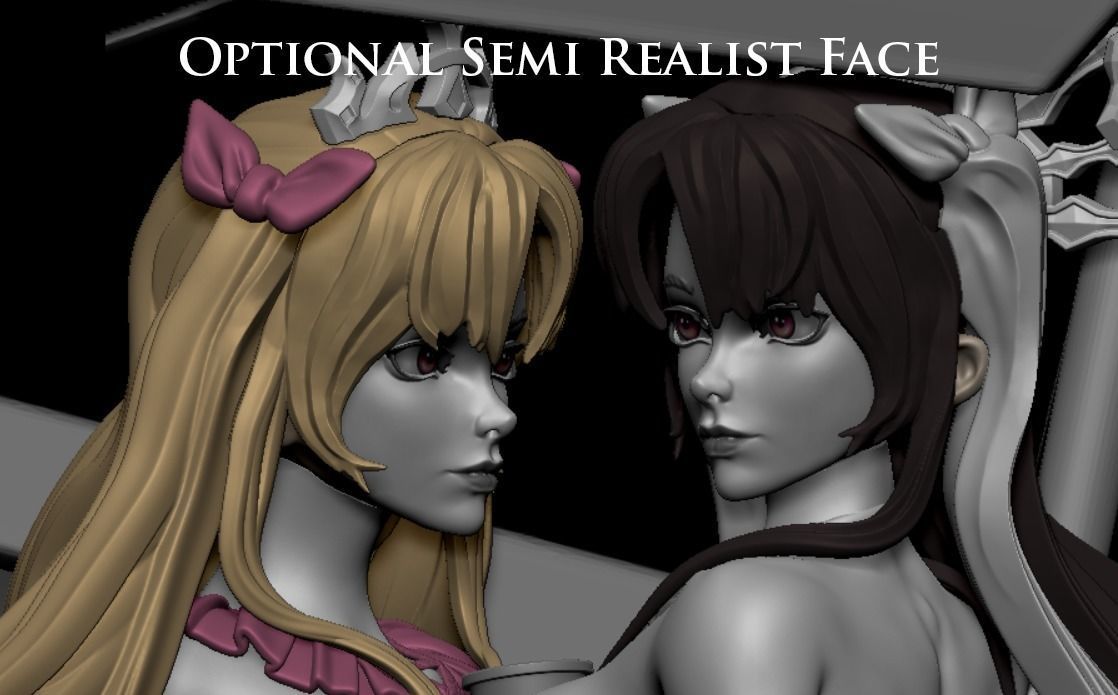 Ishtar And Ereshkigal Beach Day 3D print model_1