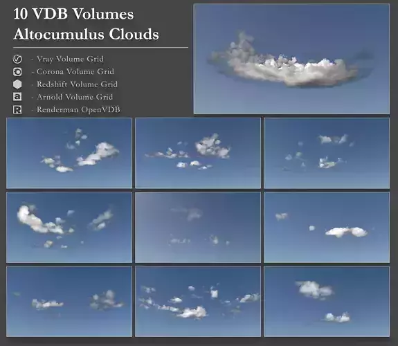 Clouds - Volumetric OpenVDB AltoCumulus Clouds