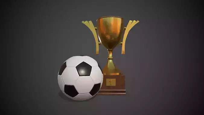 Soccer Ball and Trophy Cup