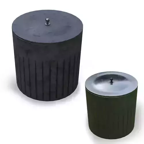 Home and Office Trash Can PBR Dirty Plastic and Metal  Low-poly 3D model
