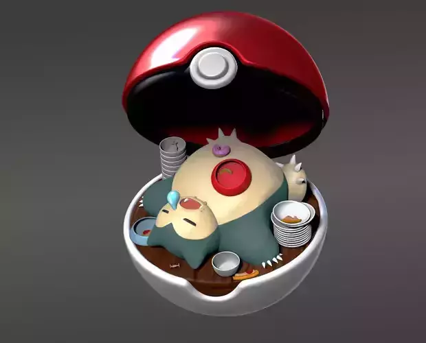 Snorlax in pokeball statue