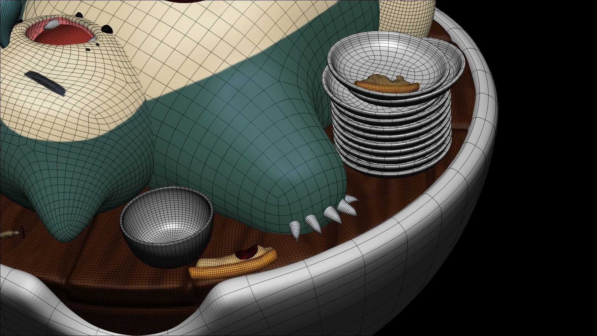 Snorlax in pokeball statue 3D model_3