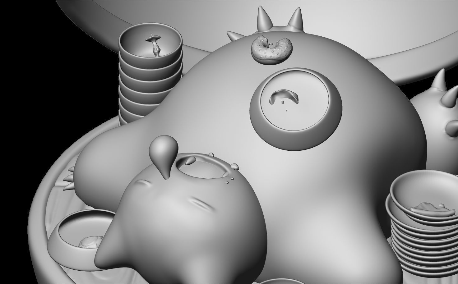 Snorlax in pokeball statue 3D model_10