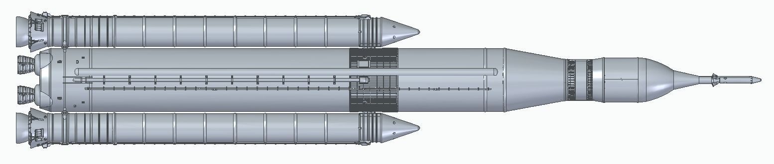 NASA Space Launch System Full Staging and Interior 3D print model_25