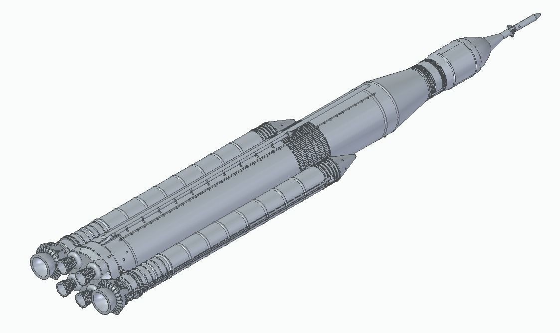 NASA Space Launch System Full Staging and Interior 3D print model_23