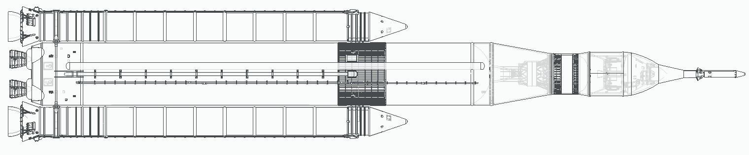 NASA Space Launch System Full Staging and Interior 3D print model_26