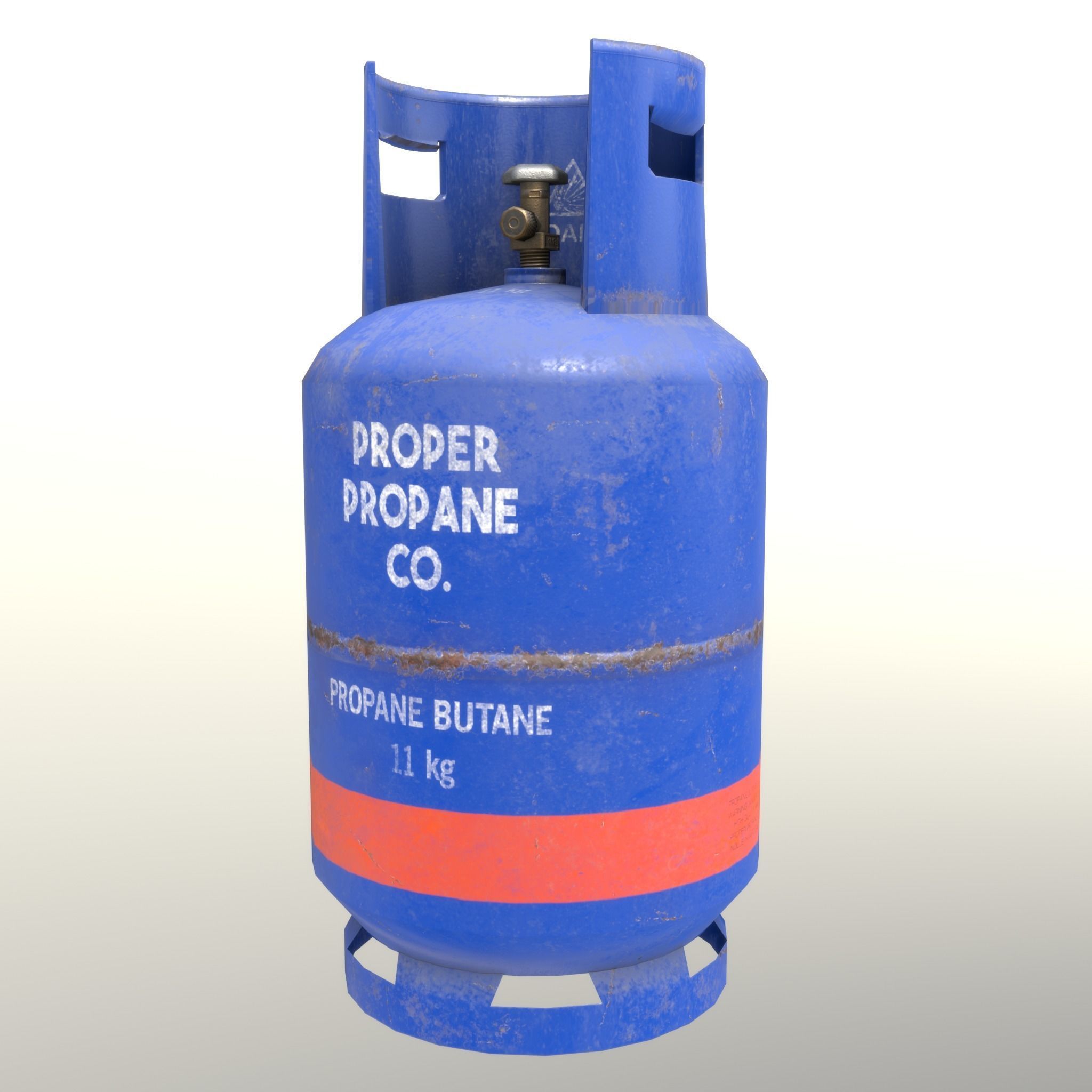 Gas Cylinder 11 kg Blue - Clean and Old Low-poly 3D model_25