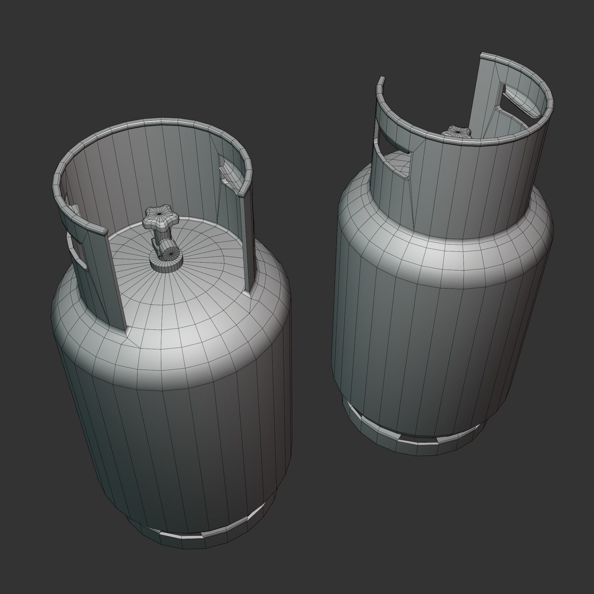 Gas Cylinder 11 kg Blue - Clean and Old Low-poly 3D model_32
