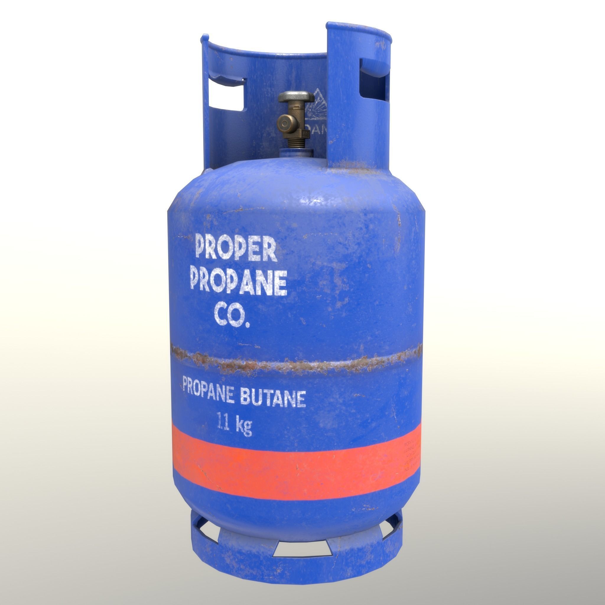 Gas Cylinder 11 kg Blue - Clean and Old Low-poly 3D model_23