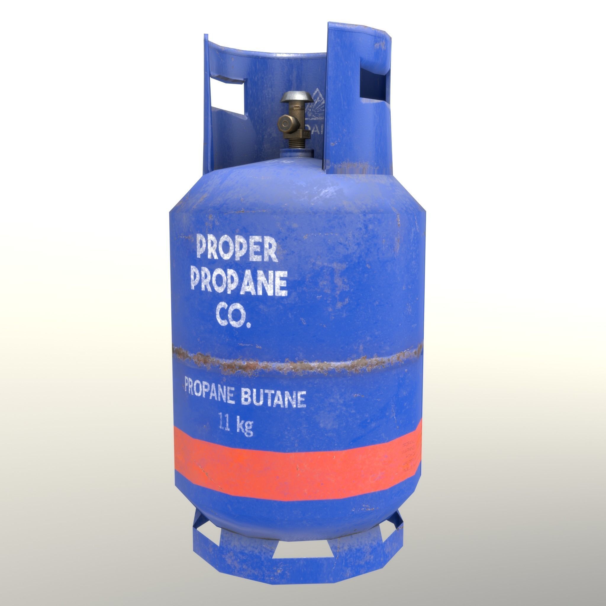 Gas Cylinder 11 kg Blue - Clean and Old Low-poly 3D model_26