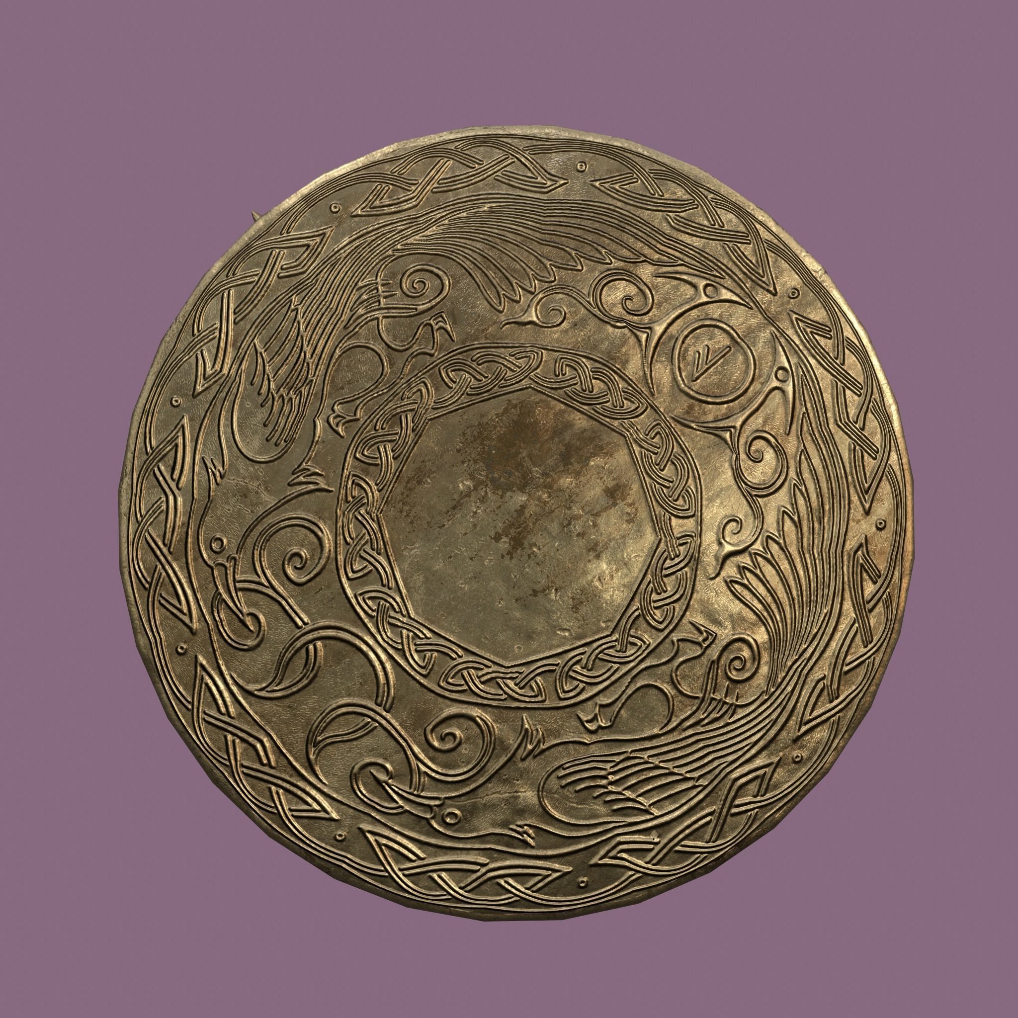 Medieval Lapel Pin Design Three 3D model_6