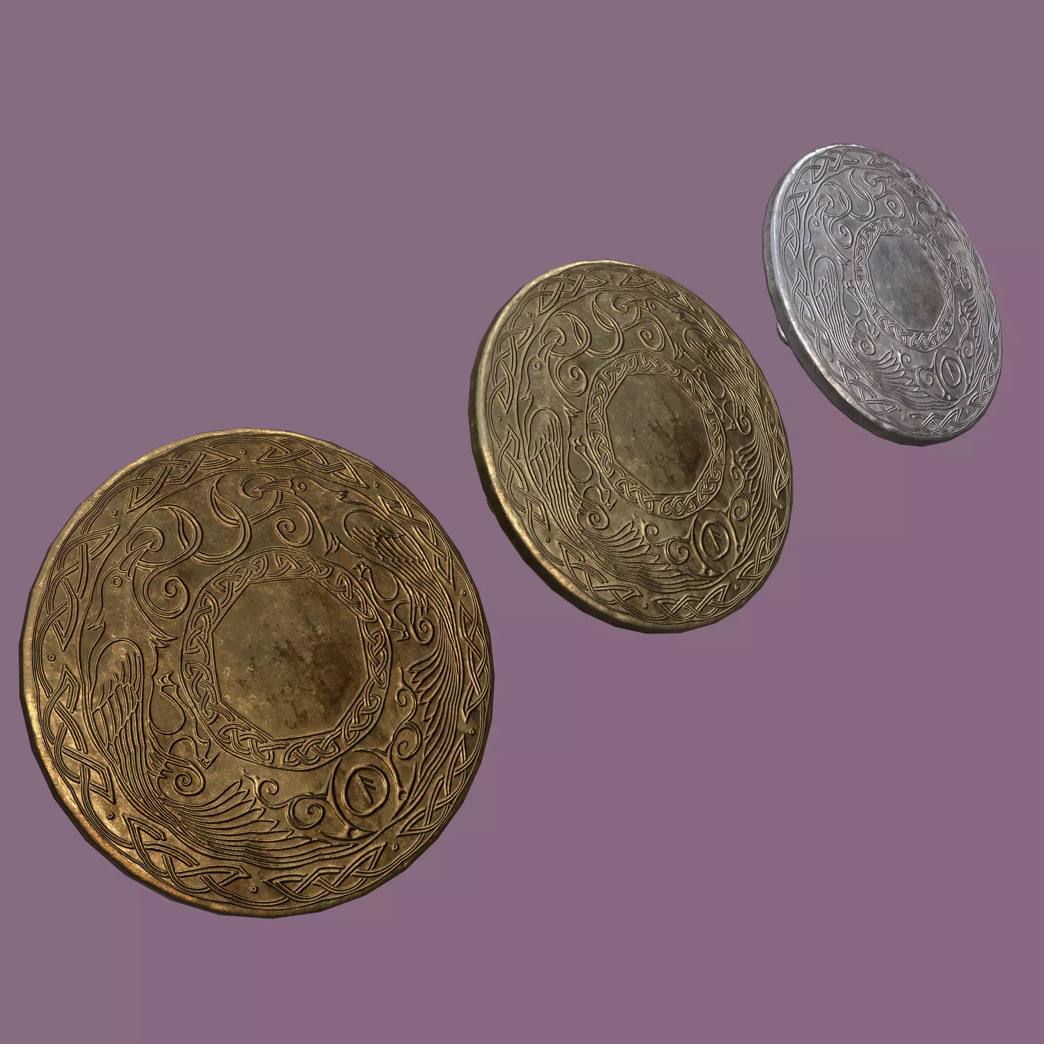 Medieval Lapel Pin Design Three 3D model_0