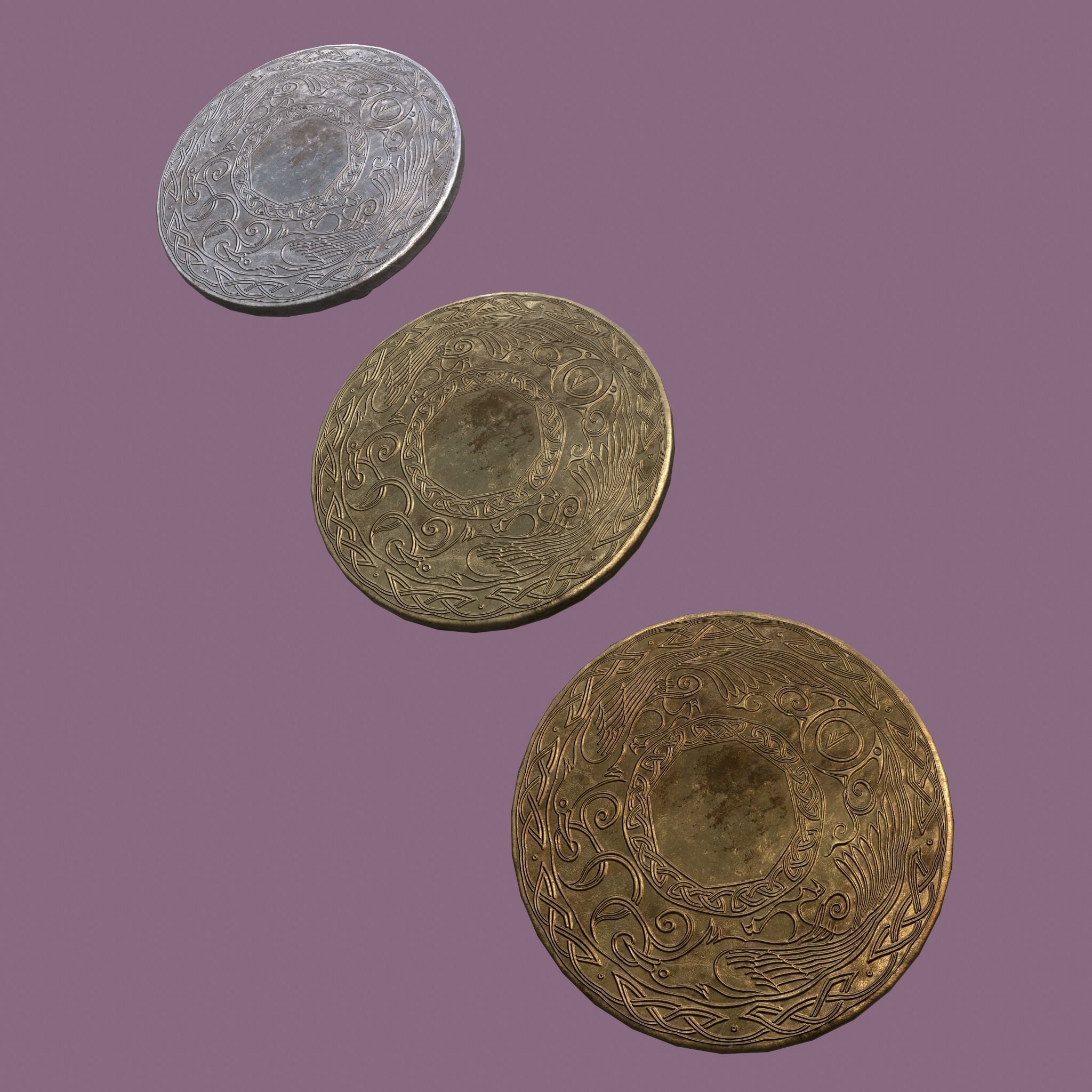 Medieval Lapel Pin Design Three 3D model_4