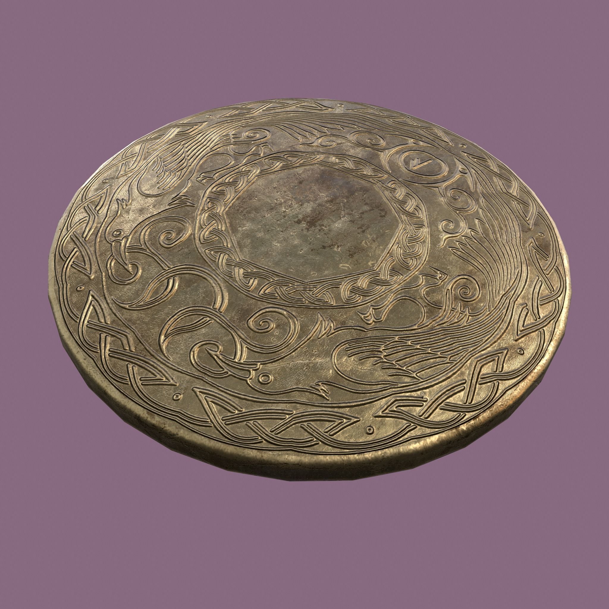 Medieval Lapel Pin Design Three 3D model_9