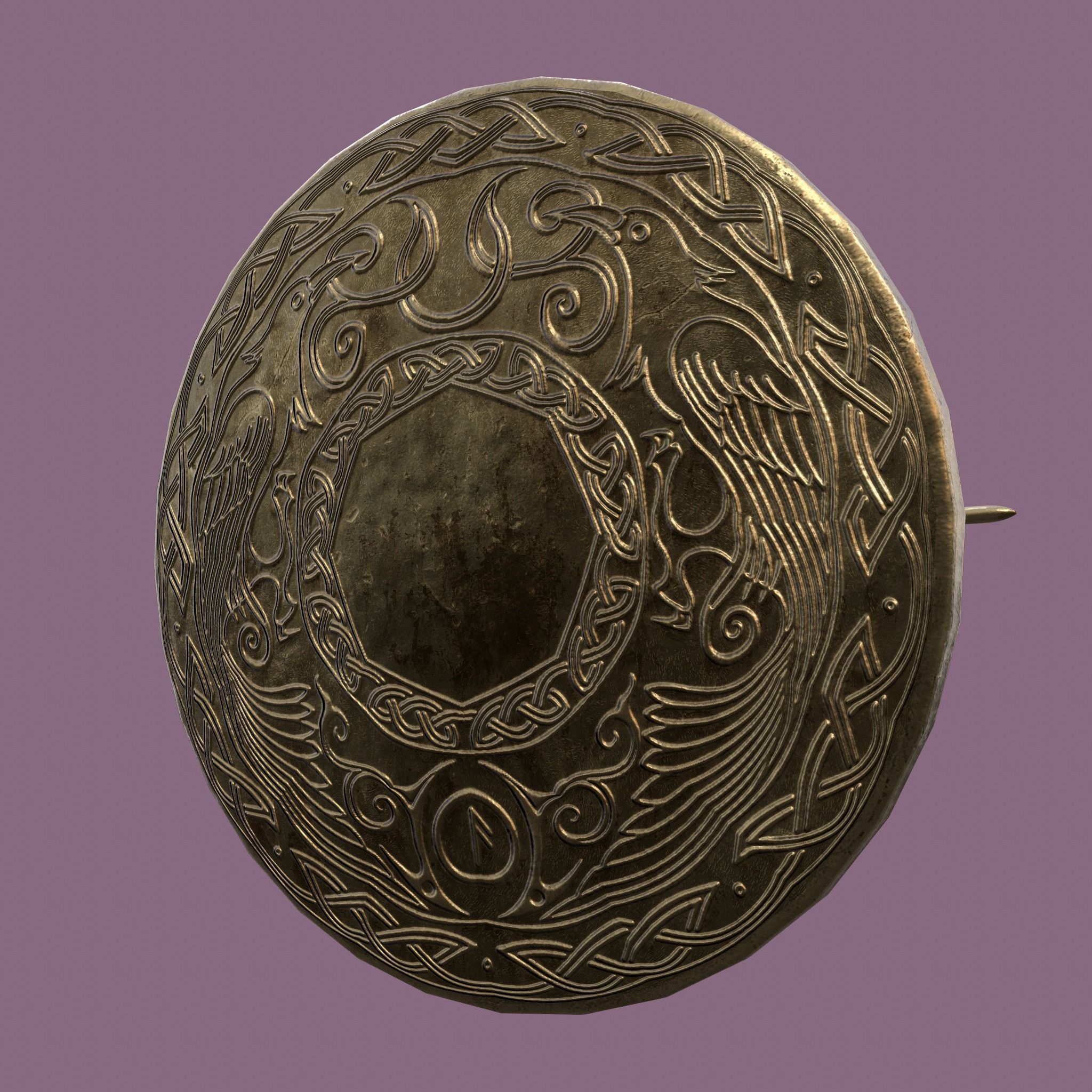 Medieval Lapel Pin Design Three 3D model_26