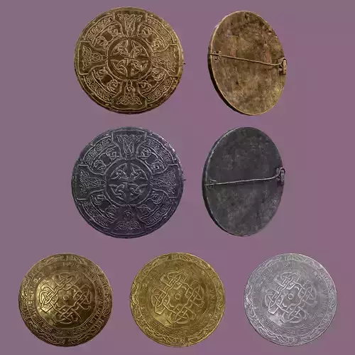 Medieval Lapel Pin Design One and Two  3D Model Collection