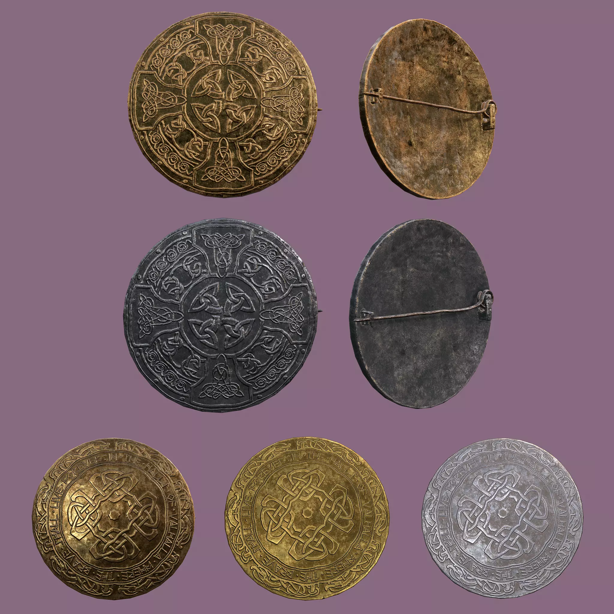 Medieval Lapel Pin Design One and Two 3D Model Collection_0