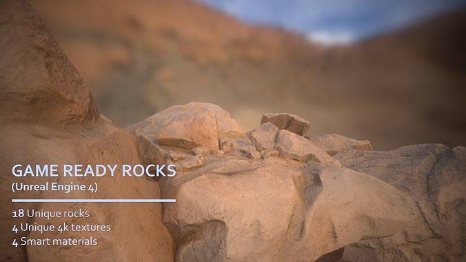 Rocks GameReady Unreal Engine 4 Low-poly 3D model
