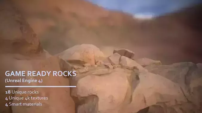 Rocks GameReady Unreal Engine 4 Low-poly 3D model