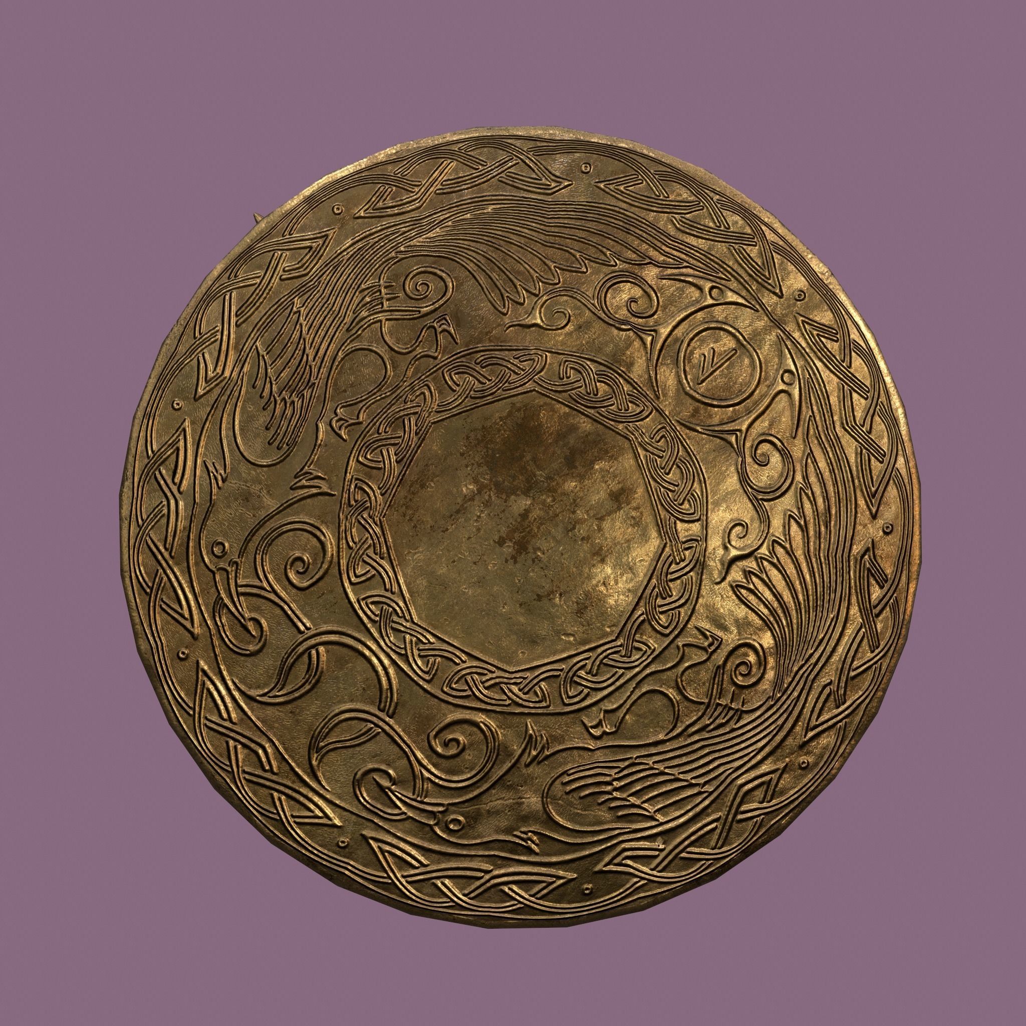 Medieval Lapel Pin Design One Two and Three 3D Model Collection_37