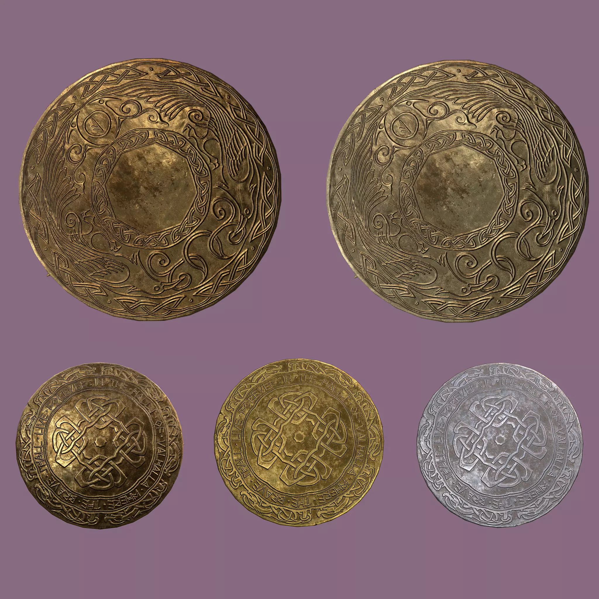 Medieval Lapel Pin Design Two and Three 3D Model Collection_0
