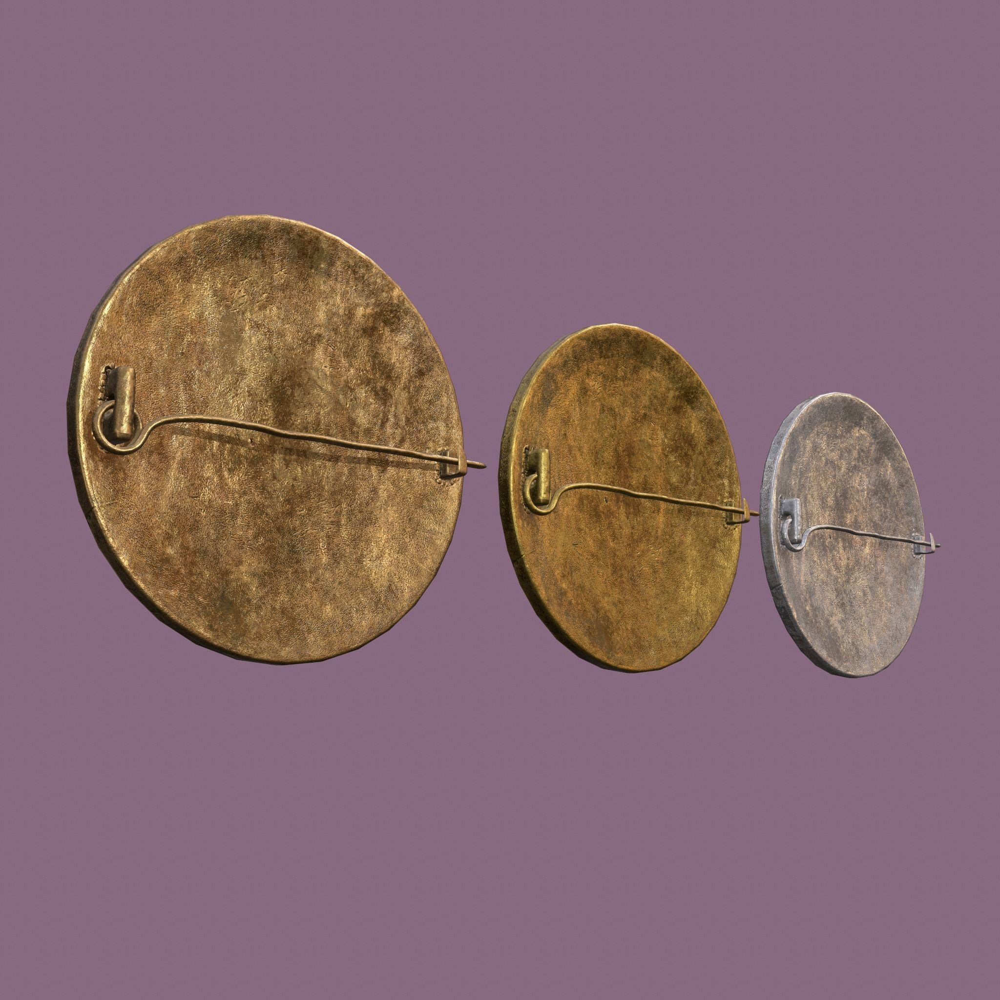 Medieval Lapel Pin Design Two and Three 3D Model Collection_6