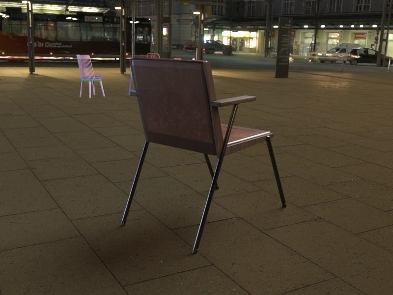 LEATHER CAFE CHAIR  3D model_4
