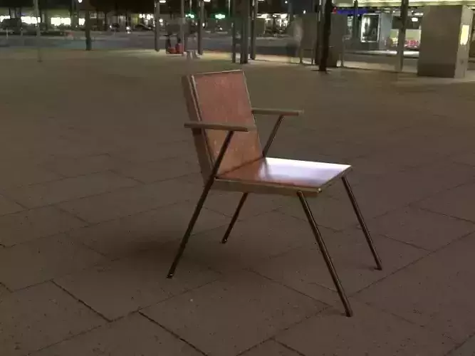 LEATHER CAFE CHAIR  3D model