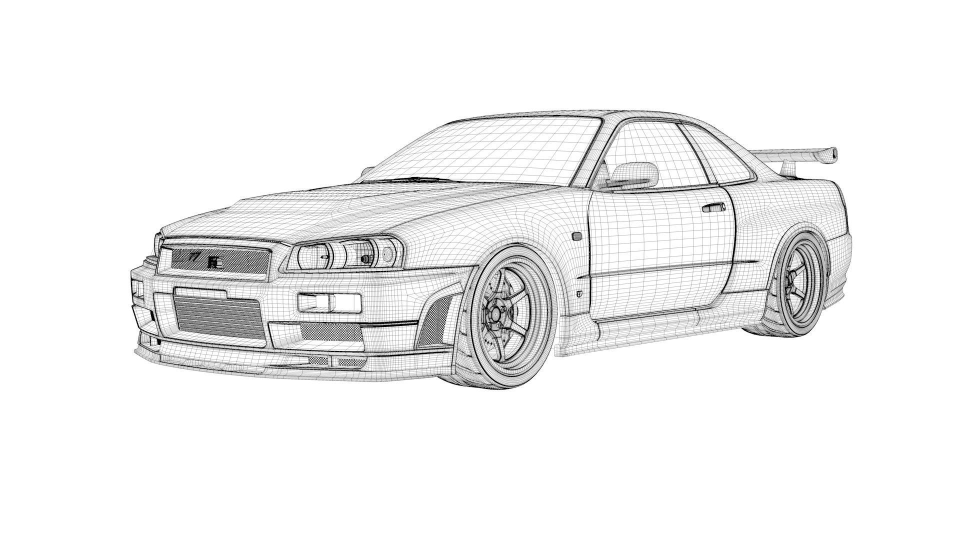 Nissan  Skyline GT-R R34   V-Spec 2 Nur 3D model_14