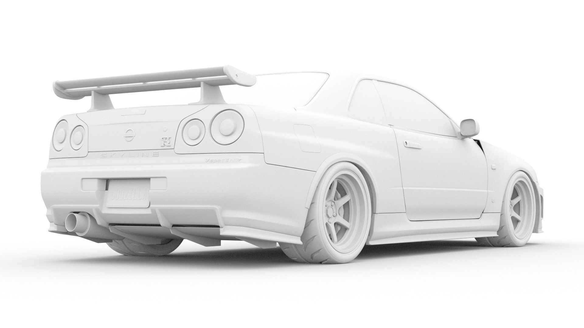 Nissan  Skyline GT-R R34   V-Spec 2 Nur 3D model_9