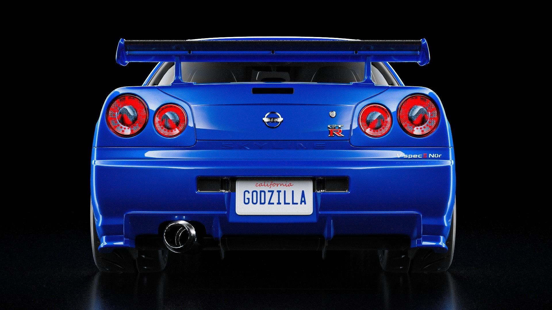 Nissan  Skyline GT-R R34   V-Spec 2 Nur 3D model_3