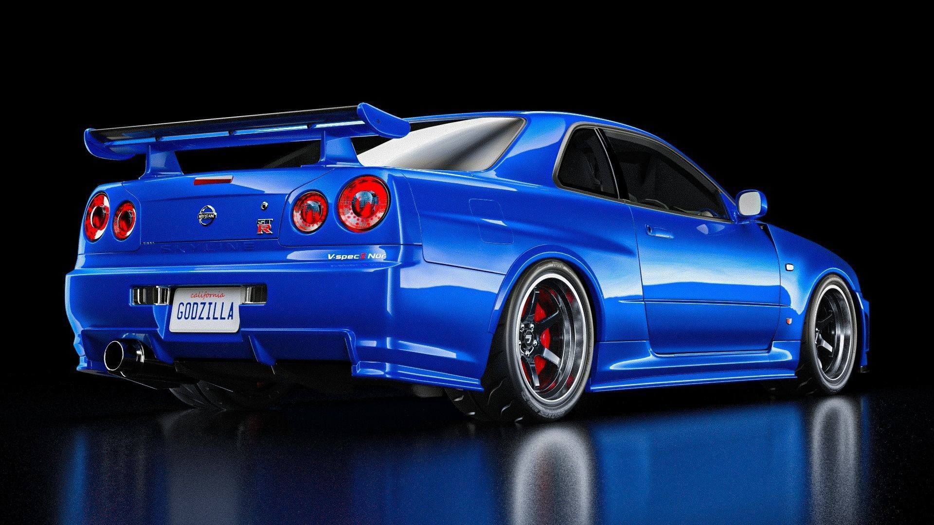 Nissan  Skyline GT-R R34   V-Spec 2 Nur 3D model_1