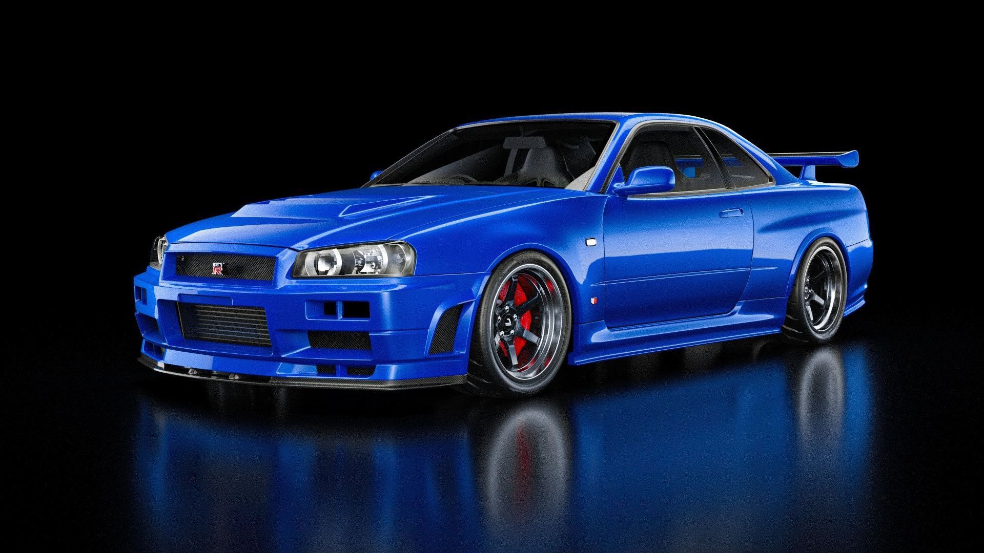 Nissan  Skyline GT-R R34   V-Spec 2 Nur 3D model_2