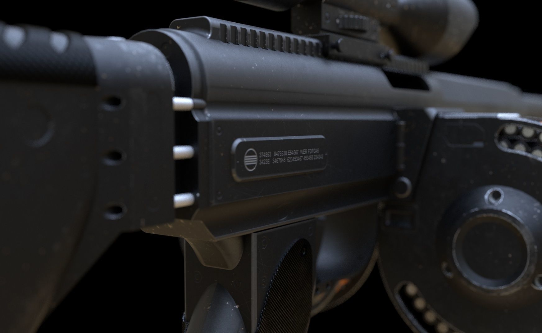 futuristic weapon plasma rifle AA standard Low-poly 3D model_7