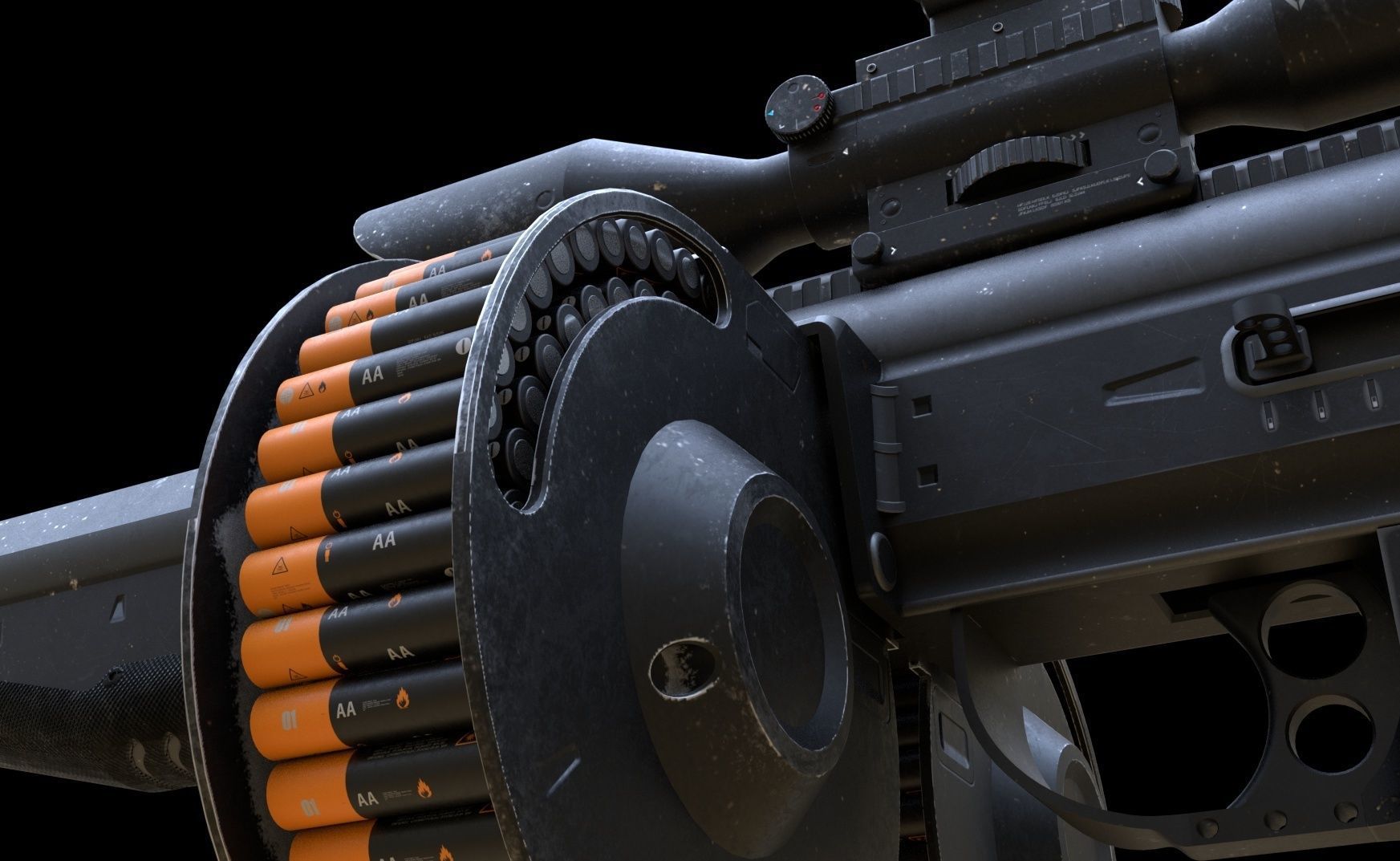 futuristic weapon plasma rifle AA standard Low-poly 3D model_5