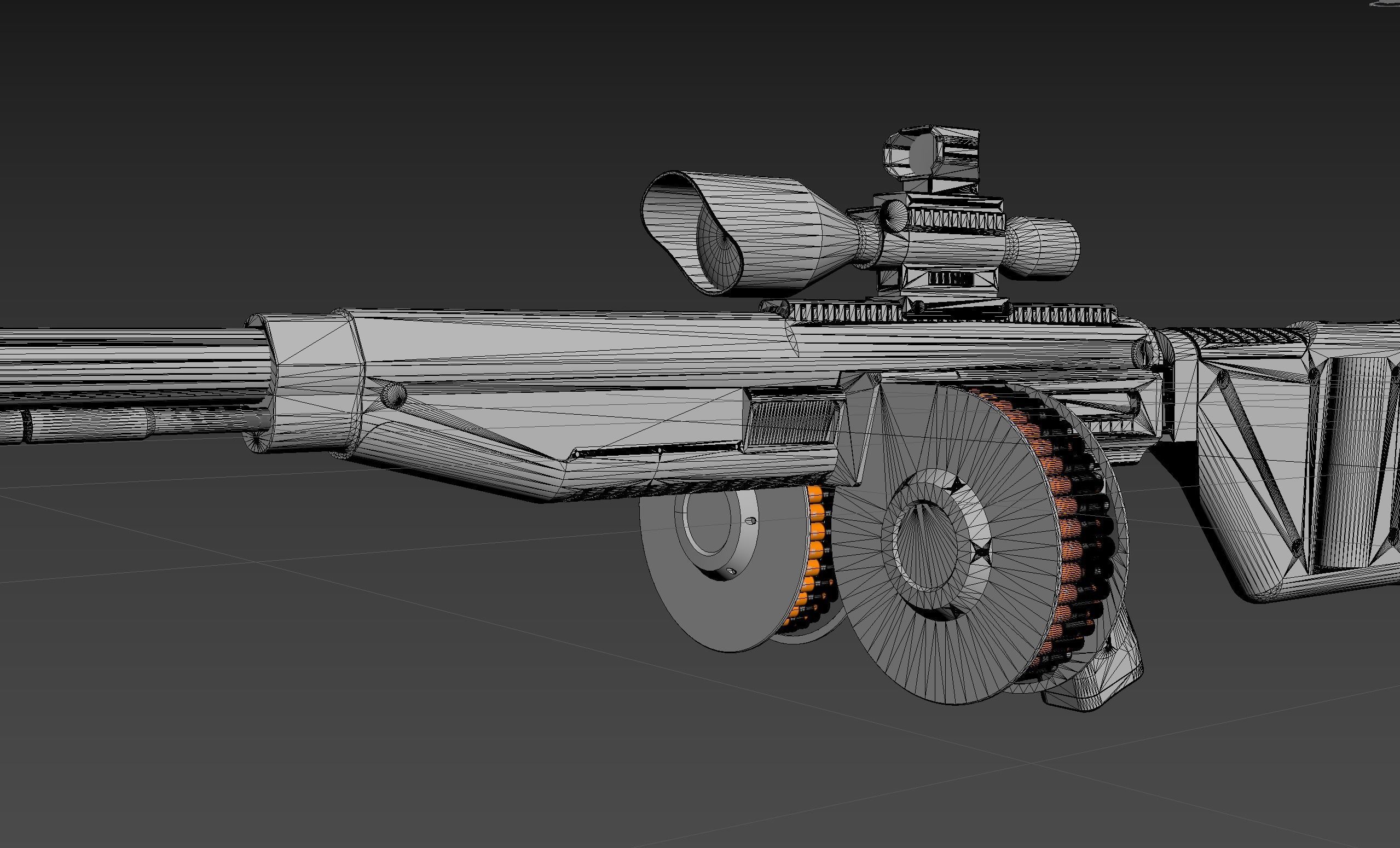 futuristic weapon plasma rifle AA standard Low-poly 3D model_17