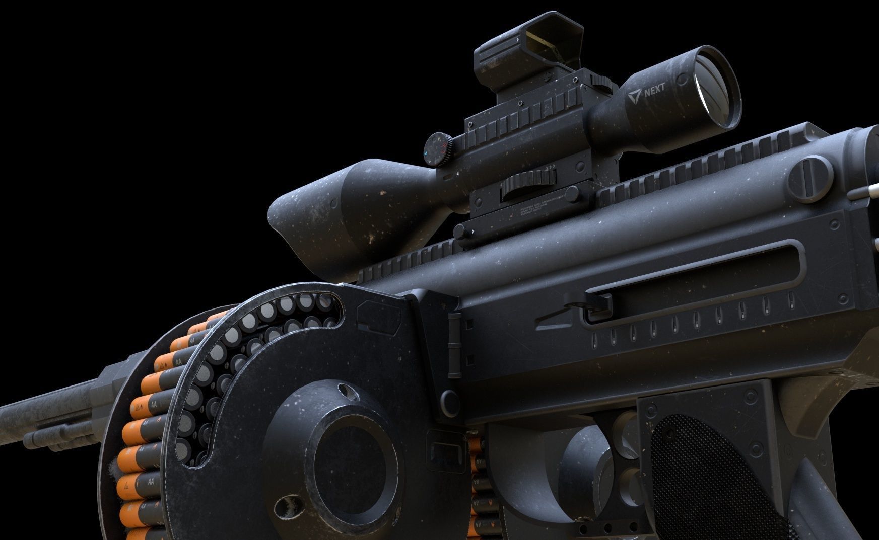 futuristic weapon plasma rifle AA standard Low-poly 3D model_6