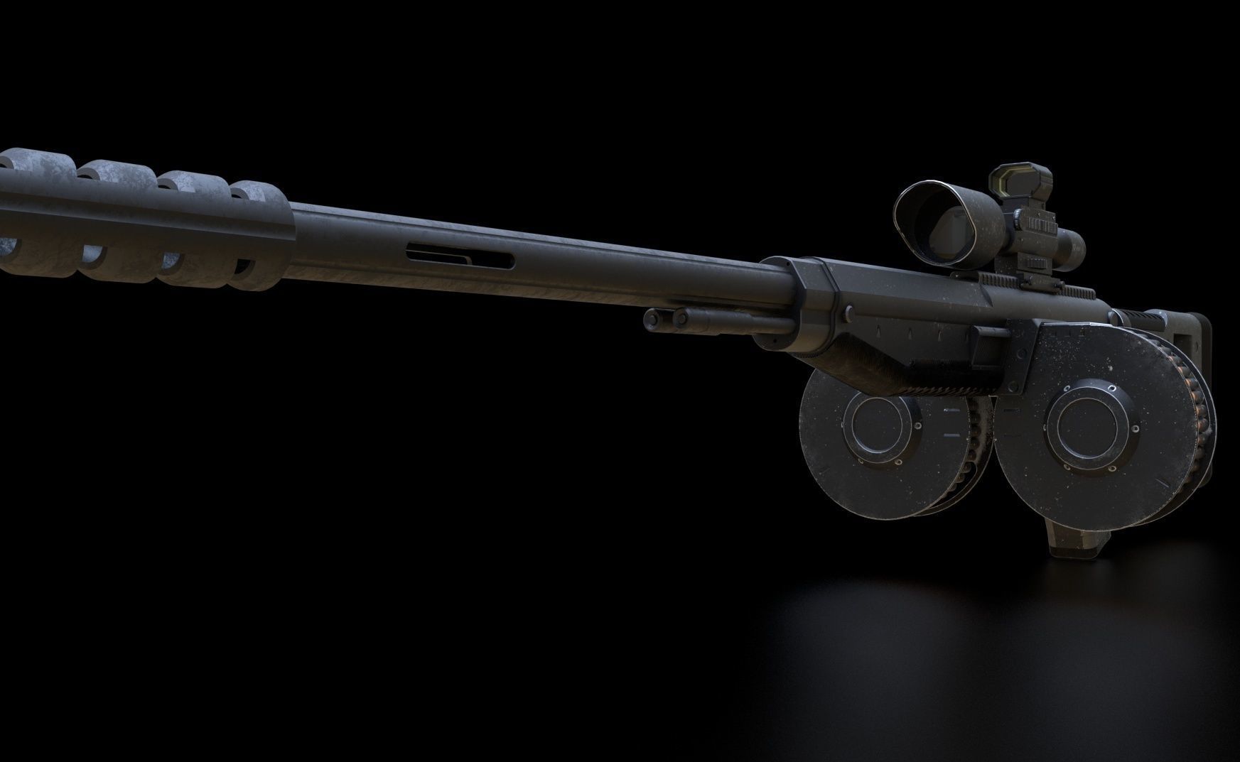 futuristic weapon plasma rifle AA standard Low-poly 3D model_14