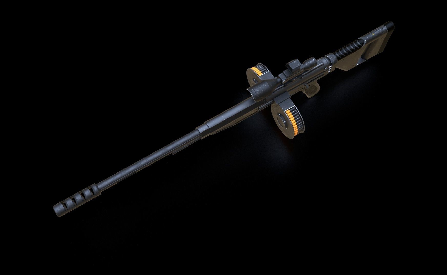 futuristic weapon plasma rifle AA standard Low-poly 3D model_10