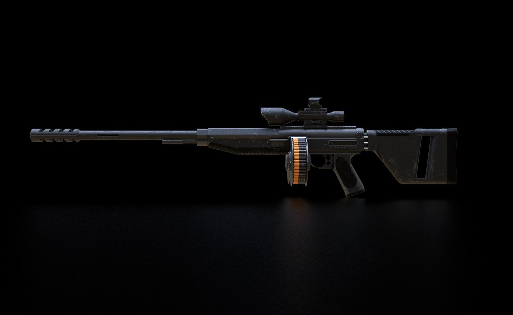 futuristic weapon plasma rifle AA standard Low-poly 3D model_1