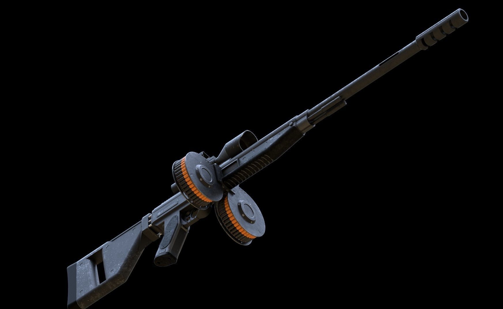 futuristic weapon plasma rifle AA standard Low-poly 3D model_11