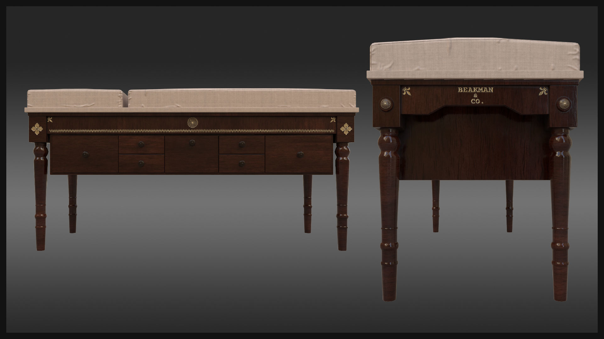 Plague Doctor Examination Table 3D model_1