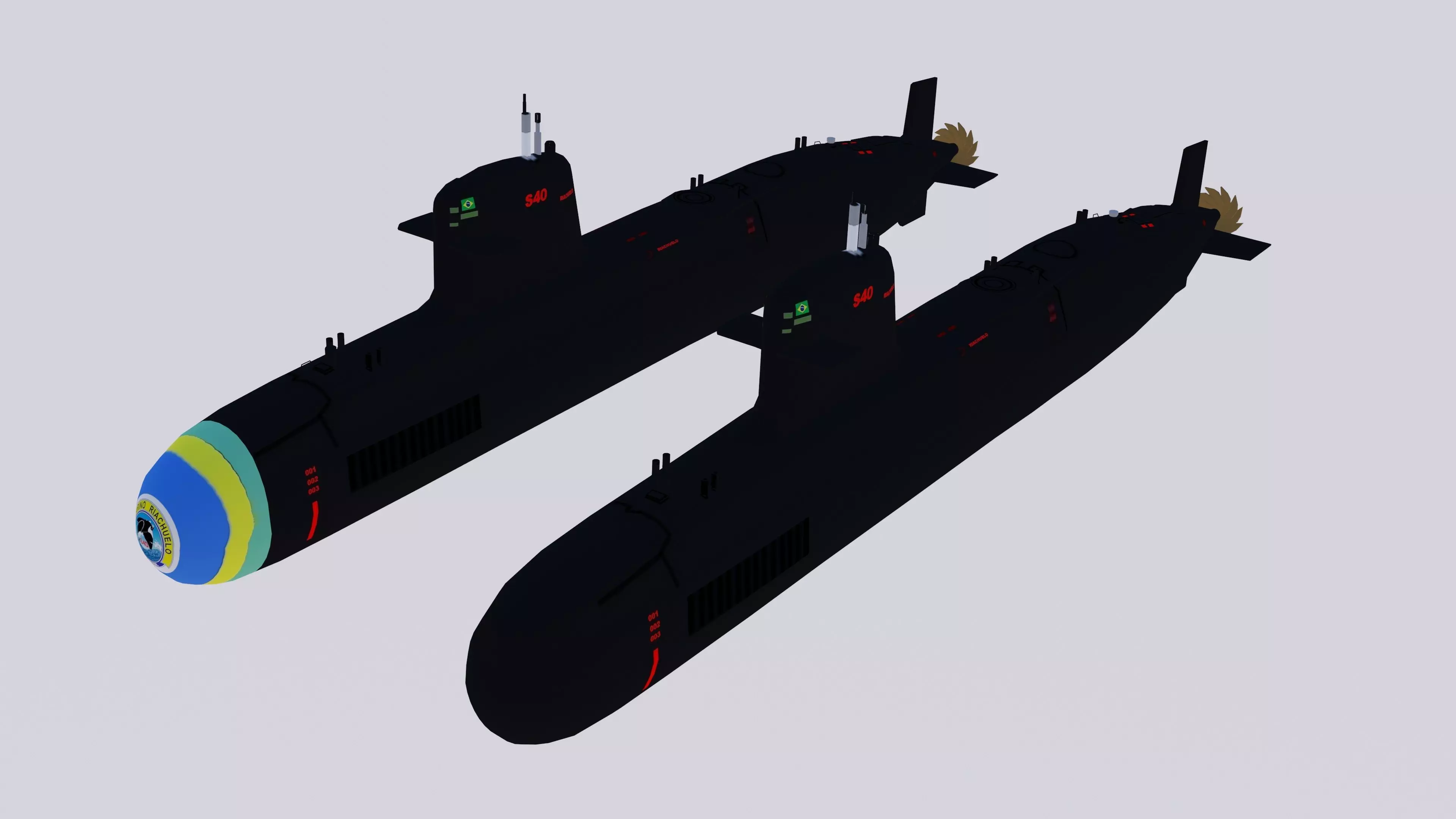 Riachuelo S-40 Brazilian Navy Low-poly 3D model