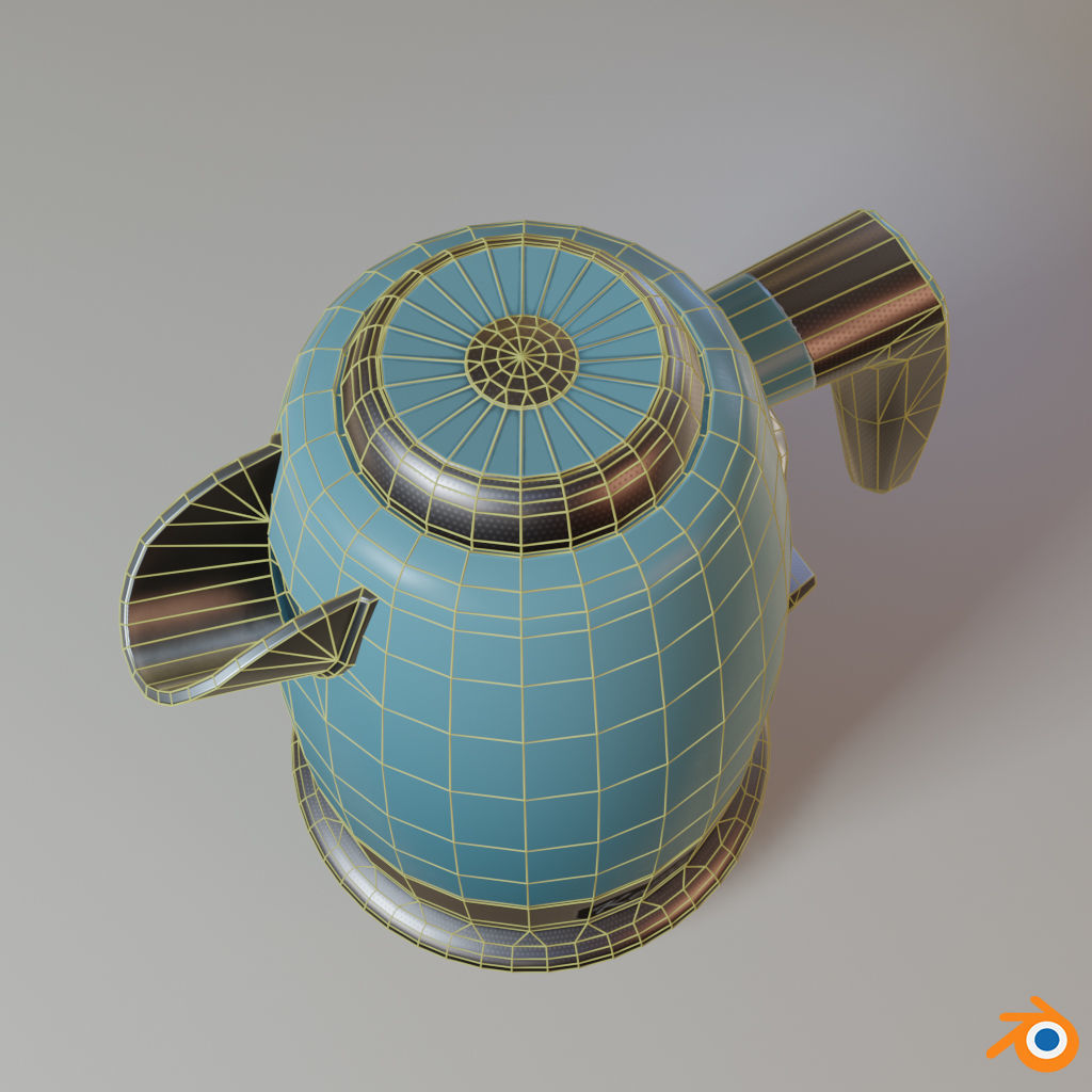 Electric Kettle Low-poly 3D model_8