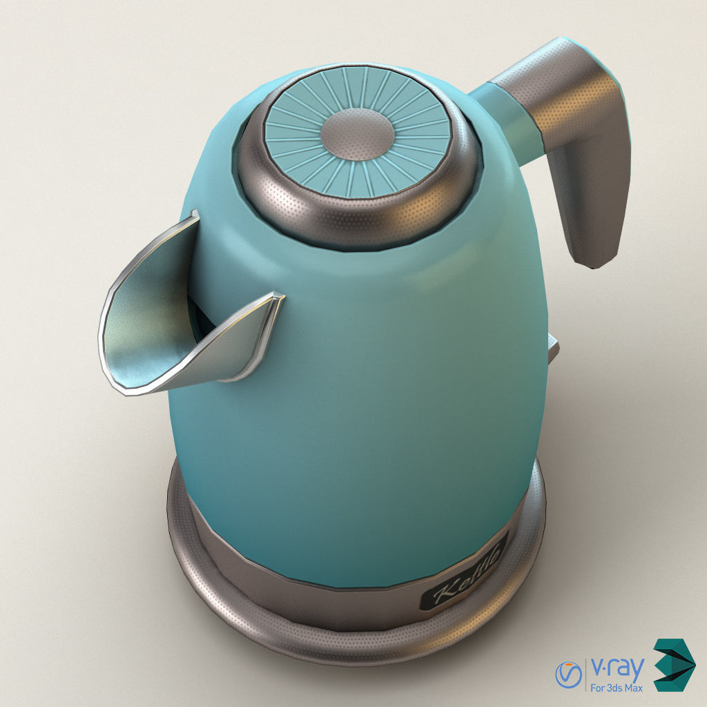 Electric Kettle Low-poly 3D model_17