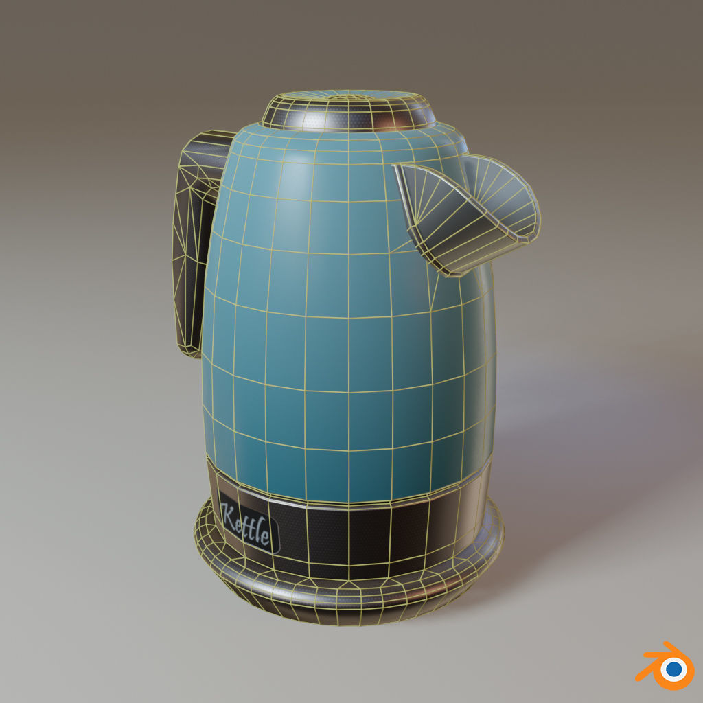 Electric Kettle Low-poly 3D model_11