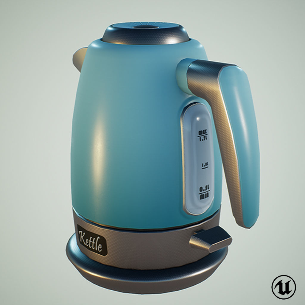 Electric Kettle Low-poly 3D model_30
