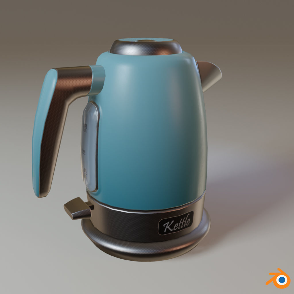 Electric Kettle Low-poly 3D model_3