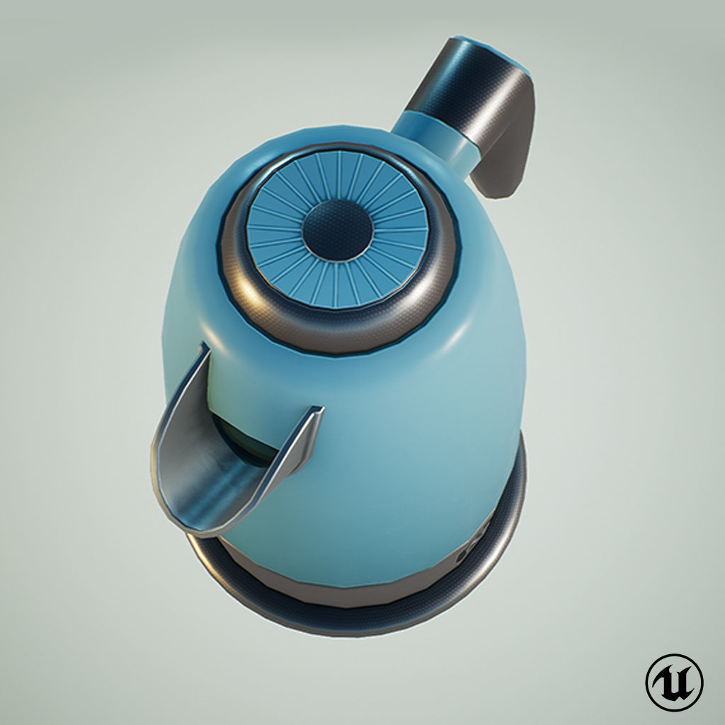Electric Kettle Low-poly 3D model_32